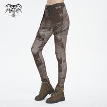 Load image into Gallery viewer, PT24002 Brown Women cloud point stretchy cracked knit leather leggings
