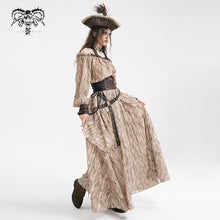 Load image into Gallery viewer, SKT20702 Brown pirate style High waist two-tone chiffon women Steampunk skirt
