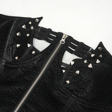 Load image into Gallery viewer, CST007 Patterned Leather lace-up Studded Punk Corset
