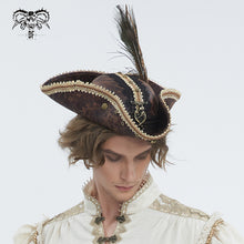 Load image into Gallery viewer, AS189 Punk brown cracked pirate hat
