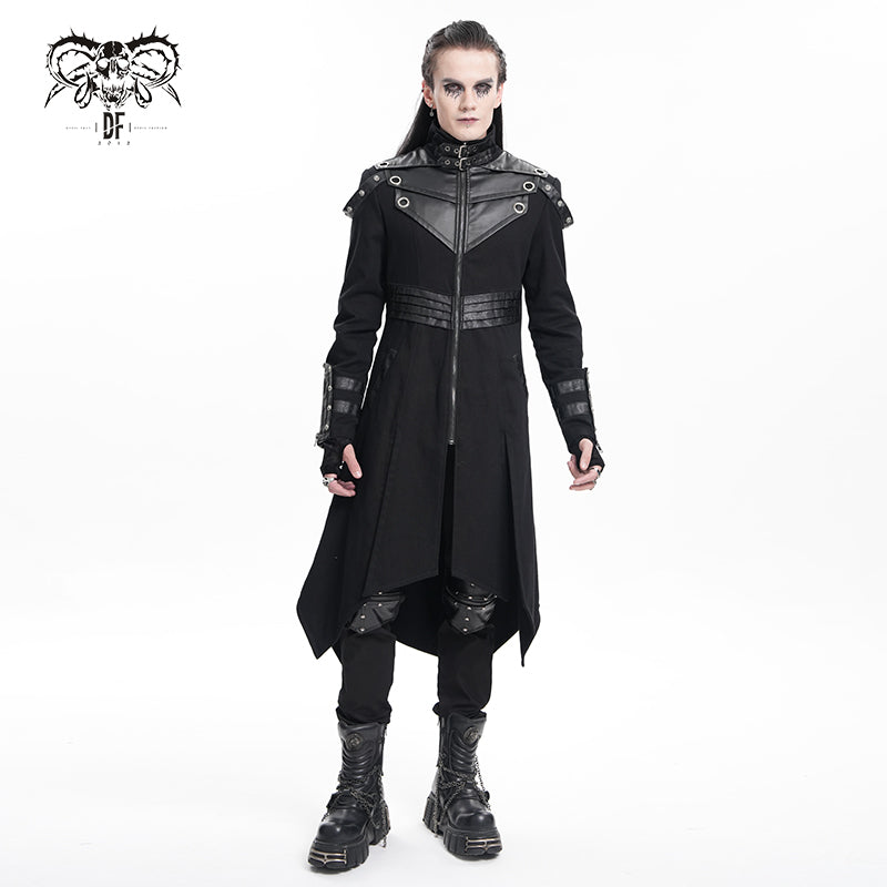 CT255 Punk stand collar rubberized twill jacket