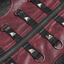 Load image into Gallery viewer, CT27901 Punk-Style Long Leather Coat with Hood
