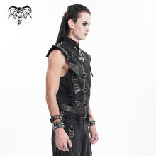 Load image into Gallery viewer, WT092 Asymmetric distressed punk vest
