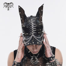 Load image into Gallery viewer, AS280 Cracked PU Doberman Cap with Mixed-Length Spikes
