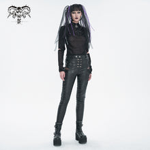 Load image into Gallery viewer, TT231 Cyberpunk black mesh Long Sleeve Women&#39;s T-Shirt
