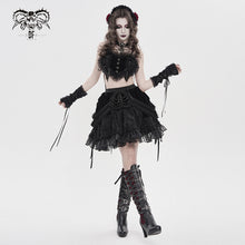 Load image into Gallery viewer, SKT25101 Heart-Patterned Corduroy &amp; Velvet Patchwork Gothic Mini Skirt

