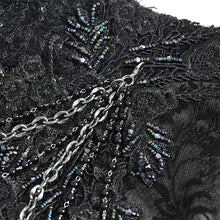 Load image into Gallery viewer, ESKT08001 Black Sequin-Embellished Mesh and Flocked Floral Mesh Fitted Fishtail Skirt
