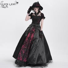Load image into Gallery viewer, ESKT05702 red Sequined Lace Mesh Gown Dress
