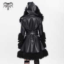 Load image into Gallery viewer, CT264 Punk curly hooded leather jacket
