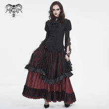 Load image into Gallery viewer, SKT19802 Black and red Gothic Paisley High Waist Skirt
