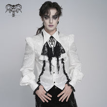 Load image into Gallery viewer, AS27202 White Branch patterned rose mesh gothic bow tie
