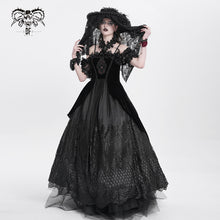 Load image into Gallery viewer, ESKT04501 Black Gothic suspender dress
