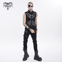Load image into Gallery viewer, SHT155 Gold-Stamped Twill Sleeveless Punk Shirts
