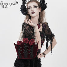Load image into Gallery viewer, EAS04102 Wine Black Bat-Wing-Opening Velvet Handbag
