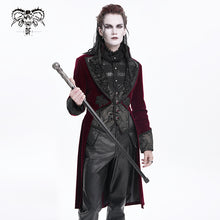Load image into Gallery viewer, CT25402 RED Gothic faux two piece embossed dress coat
