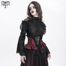 Load image into Gallery viewer, AS20902 new arrival black and red women Gothic rose zipper jacquard lace corset
