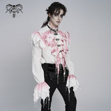 Load image into Gallery viewer, SHT163 Hand-Painted Burgundy Long-Sleeve Shirt with Double-Layer Mesh
