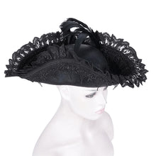 Load image into Gallery viewer, AS201 Black Gothic Women&#39;s Pirate Hat
