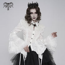 Load image into Gallery viewer, SHT159 Gothic Striped Ruffled Shirt with Flared Sleeves
