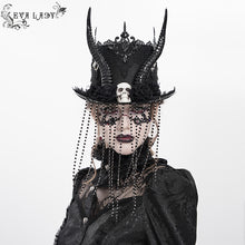 Load image into Gallery viewer, EAS037  Small chain tassel skull horn hat
