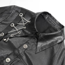 Load image into Gallery viewer, SHT123 Laminated Scratched Punk Swallowtail Shirt

