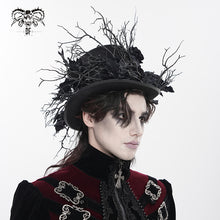 Load image into Gallery viewer, AS283 Gothic Twig and Rose Mini Top Hat
