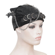 Load image into Gallery viewer, AS146 Computer wavy  pattern cat ear hat with chain
