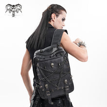 Load image into Gallery viewer, AS208 Punk inverted five-pointed star leather backpack
