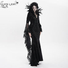 Load image into Gallery viewer, ESKT074 Gothic wedding Custom-made feather branch collar embroidered dress
