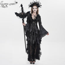 Load image into Gallery viewer, EAS045 Gothic Wood-Grain Cross Chain Decorative Winged Scepter
