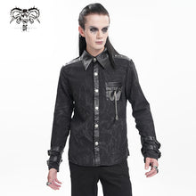 Load image into Gallery viewer, SHT125 Punk pleated stand collar long sleeve shirts
