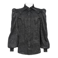 Load image into Gallery viewer, SHT15401 Gothic Long-Sleeve Pleated Shirt with Bat-Wing Shoulder Flaps
