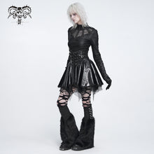 Load image into Gallery viewer, AS323 Black plush V-shaped mid-length leg warmers
