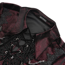 Load image into Gallery viewer, SHT12602 wine glimmer Long-sleeved men velvet shirts
