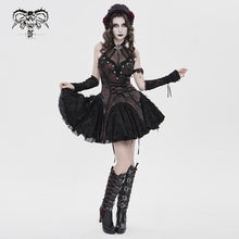 Load image into Gallery viewer, SKT25402 Dark Red Jacquard Rose Pattern Woven Gothic Lolita Dress
