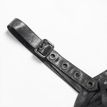 Load image into Gallery viewer, TT308 Punk Faux Leather Woven Heart-Shaped Strappy T-Shirt
