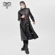 Load image into Gallery viewer, CT26901 Punk pleated leather long coat
