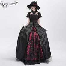 Load image into Gallery viewer, ESKT05702 red Sequined Lace Mesh Gown Dress
