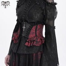 Load image into Gallery viewer, AS20902 new arrival black and red women Gothic rose zipper jacquard lace corset
