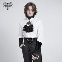 Load image into Gallery viewer, SHT02302 Gothic western fashion palace embroidered ruffled sleeves white men chiffon shirts
