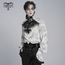 Load image into Gallery viewer, SHT15602 Grey Two-Tone Textured Woven Gothic Shirts with Bow Tie
