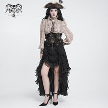Load image into Gallery viewer, AS299 Black and Apricot Paisley Gothic Waist Belt
