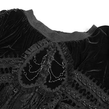 Load image into Gallery viewer, SKT25101 Heart-Patterned Corduroy &amp; Velvet Patchwork Gothic Mini Skirt
