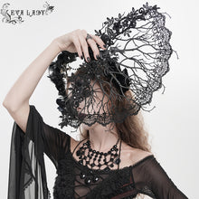 Load image into Gallery viewer, EAS046 Fan with Branch-Patterned Lace Appliqué

