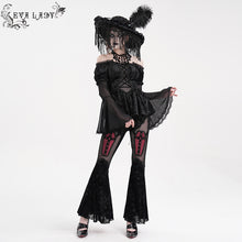 Load image into Gallery viewer, ETT038 Embossed velvet off-shoulder long-sleeved women&#39;s T-shirt
