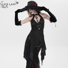 Load image into Gallery viewer, ETT049 Sequined Fringe-Trimmed Sleeveless T-Shirt
