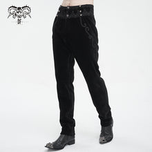 Load image into Gallery viewer, PT22601 Black Gothic high waist chenille men&#39;s trousers
