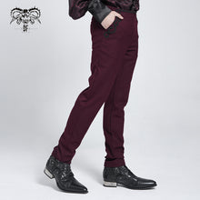 Load image into Gallery viewer, PT13902 wine Gothic wedding men trousers
