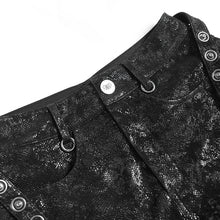 Load image into Gallery viewer, PT282 Punk curly long-haired snake-print leather shorts
