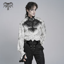 Load image into Gallery viewer, SHT15602 Grey Two-Tone Textured Woven Gothic Shirts with Bow Tie
